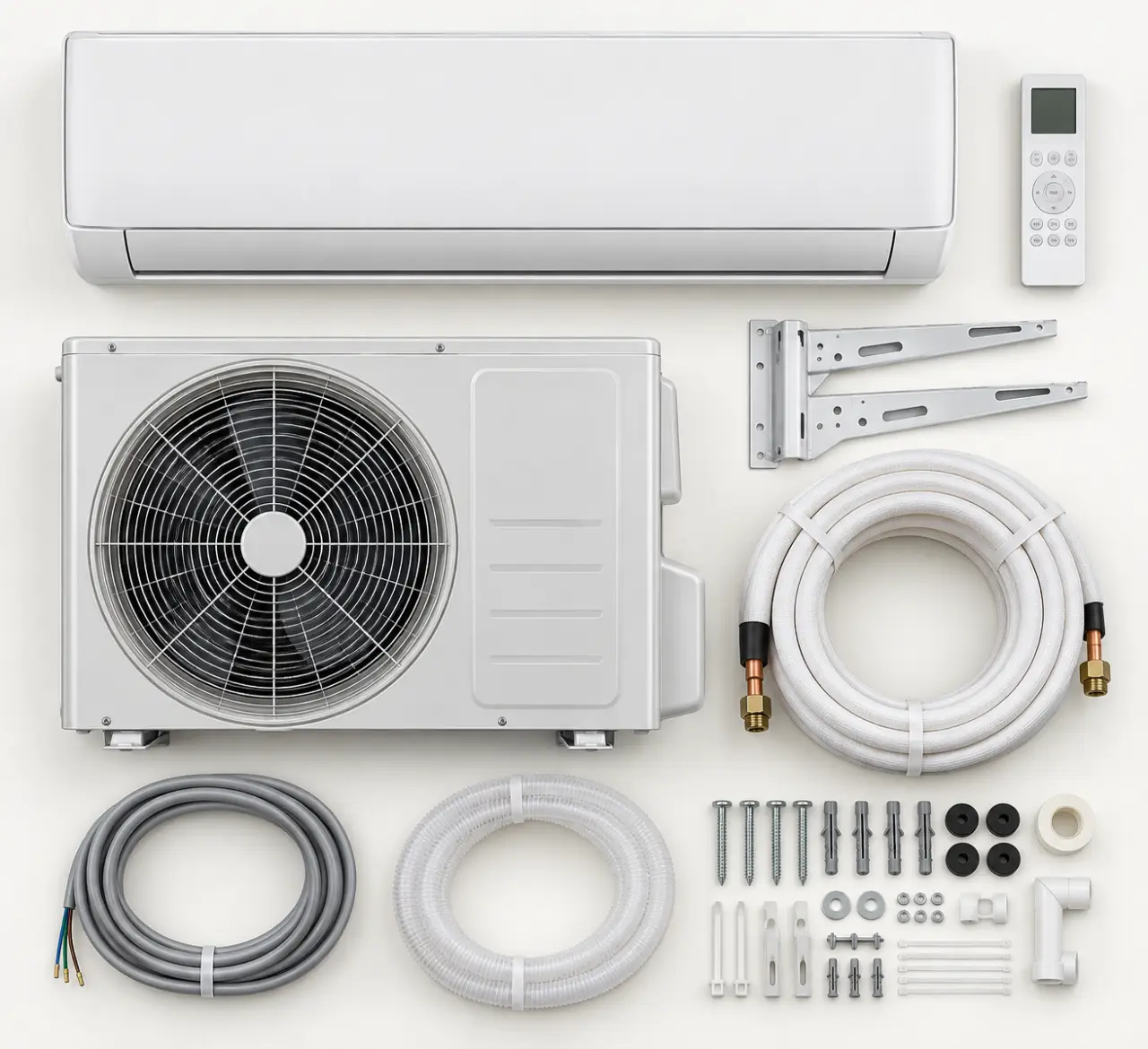 Climatiseur réversible prêt à poser : 5 kW/6 kW et le reste du pack pour une pièce de 50 à 60 m²
