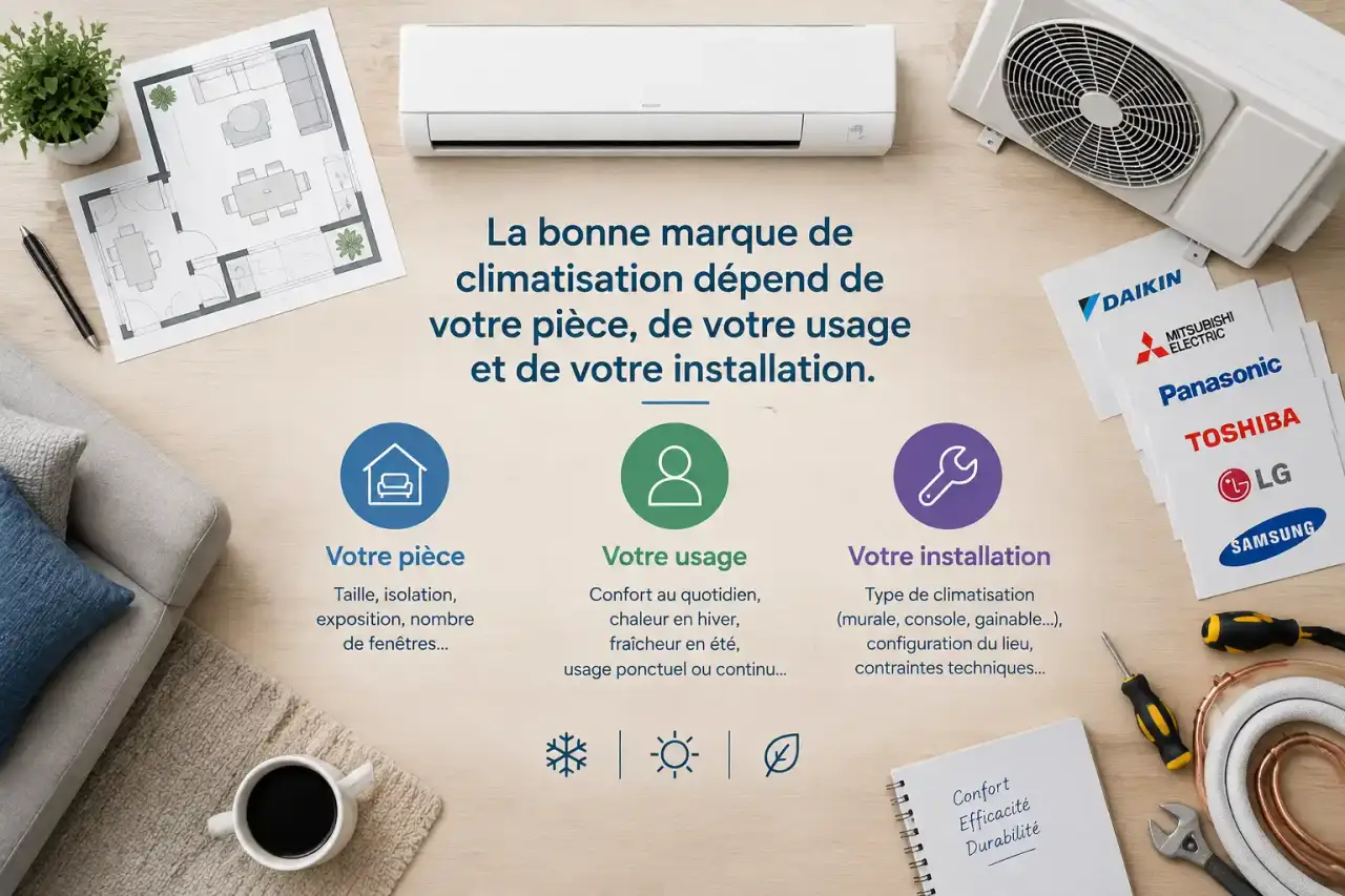 La bonne marque de climatisation dépend de votre pièce, de votre usage et de votre installation