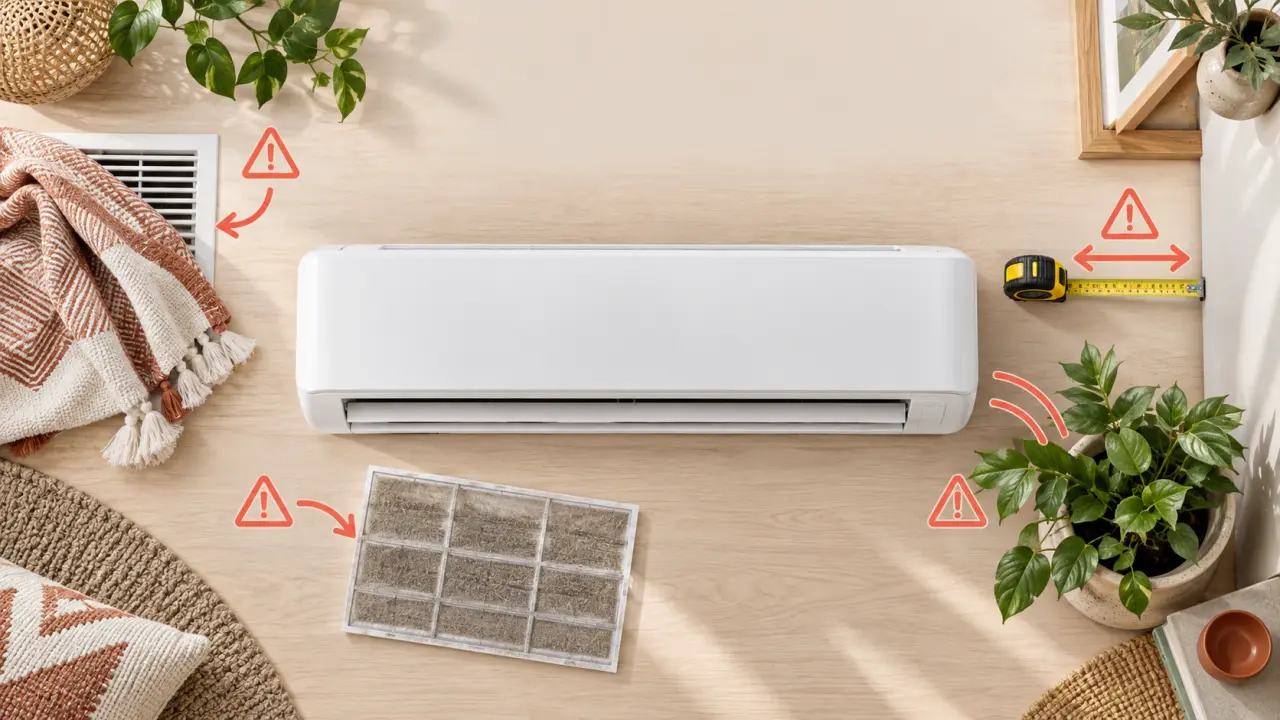 Cacher une clim intérieure : 4 erreurs techniques à éviter pour préserver vos performances