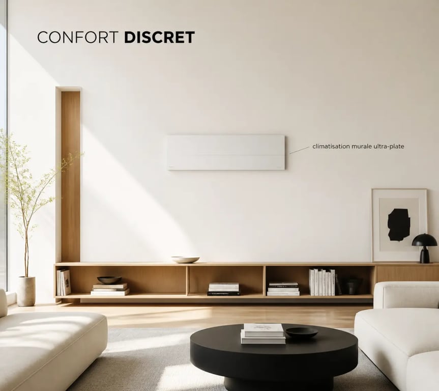 Climatisation design dans un salon contemporain élégant