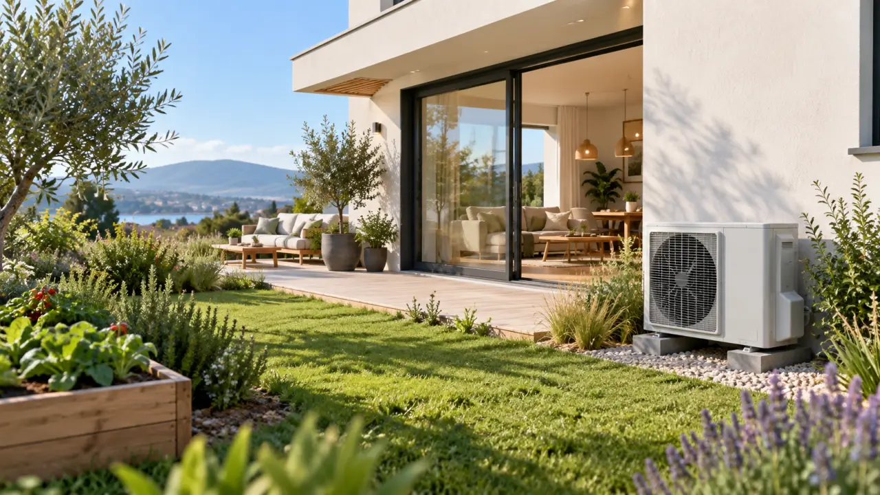 Salon lumineux équipé d’une climatisation réversible pour un confort thermique toute l’année